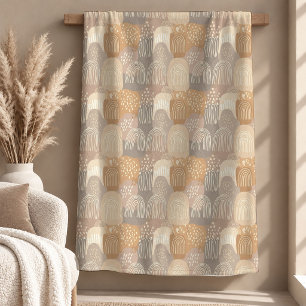 Natuurlijk licht bruin beige boho deken decor kuns