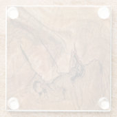 Natuurlijk licht bruin hout glazen onderzetter (Achterkant)