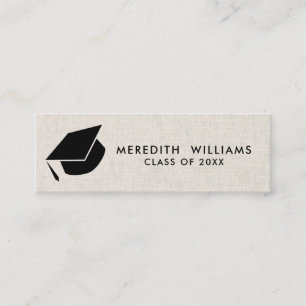 Natuurlijk linnen Afstudeerder Pet Afstuderen Invo Mini Visitekaartje