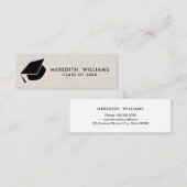 Natuurlijk linnen Afstudeerder Pet Afstuderen Invo Mini Visitekaartje (Voorkant / Achterkant)