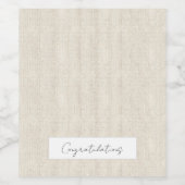 Natuurlijk Linnen Tijdloos Eigen Tekst Chic Gefeli Wijn Etiket (Enkel label)