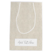 Natuurlijk linnen tijdloos Voeg eigen tekst chique Medium Cadeauzakje (Achterkant)