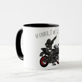 Natuurlijk luister ik... Grappige motorfiets Mok (Voorkant links)