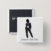 Natuurlijk meisje vierkante button 5,1 cm (Voorkant /achterkant)