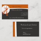 Natuurlijk Moderne Rode Bloemen Schaar Haarstylist Afsprakenkaartje (Voorkant / Achterkant)