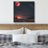 Natuurlijk nachtlandschap met volle maan canvas afdruk (Insitu (Slaapkamer))