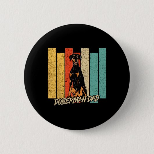 Natuurlijk Oor Doberman Dog Dad Hondeneigenaar Fa Ronde Button 5,7 Cm (Voorkant)