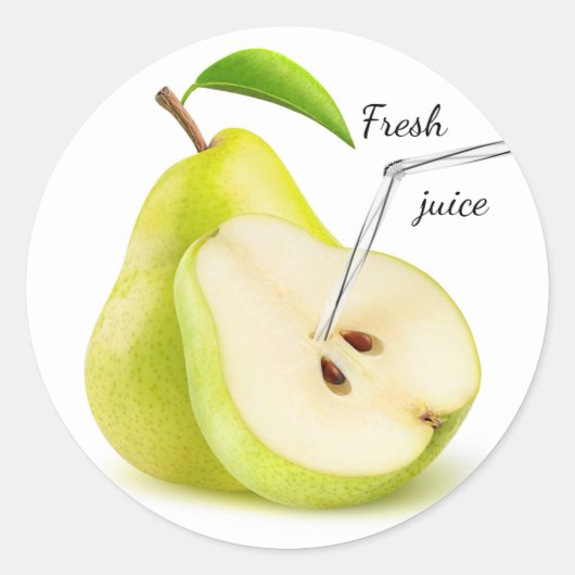 Natuurlijk perensap ronde sticker (Voorkant)