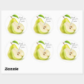 Natuurlijk perensap ronde sticker (Vel)