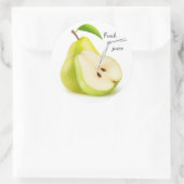 Natuurlijk perensap ronde sticker (Tas)
