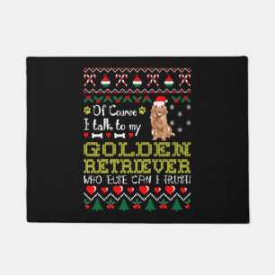 Natuurlijk praat ik met Golden Retriever Kerstmis  Deurmat