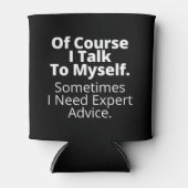 Natuurlijk praat ik met mezelf. blikjeskoeler (Voorkant)