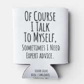 natuurlijk praat ik soms met mezelf , grappig blikjeskoeler (Achterkant)