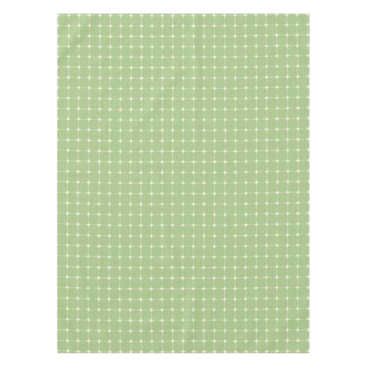 Natuurlijk raster Sage Groen Warm Crème Tafelkleed (Voorkant)