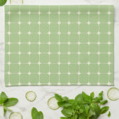 Natuurlijk raster Sage Groen Warm Crème Theedoek (Gevouwen)