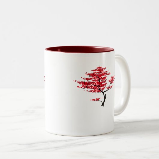 Natuurlijk rood tweekleurige koffiemok (Voorkant rechts)