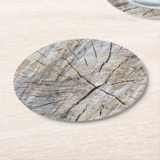 Natuurlijk Rustisch hout Ronde Kartonnen Onderzetter (Gebogen)