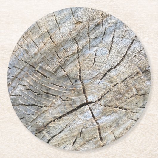 Natuurlijk Rustisch hout Ronde Kartonnen Onderzetter (Voorkant)