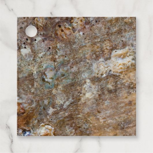 Natuurlijk Ruw Rotsen Strand Zee Schelp Zomer Bedankjes Labels (Voorkant)