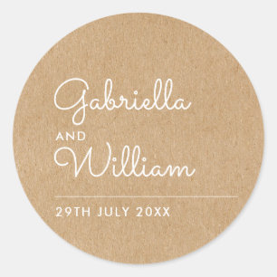 Natuurlijk Schrift Landelijk Kraft Favor Ronde Sticker