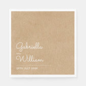 Natuurlijk Schrift Rustiek Kraft Servet (Voorkant)