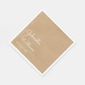 Natuurlijk Schrift Rustiek Kraft Servet (Hoek)