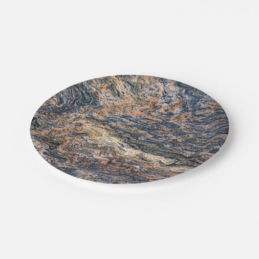 Natuurlijk steenpatroon papieren bordje (Gekanteld)