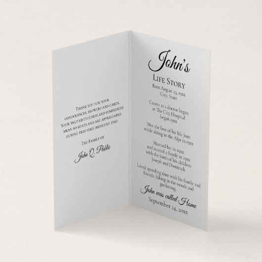 Natuurlijk strand kust begrafenis gebed visitekaartje (Binnen)