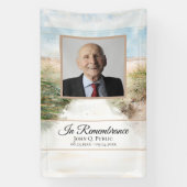 Natuurlijk strand viering van het leven begrafenis spandoek (Verticaal)