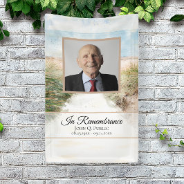 Natuurlijk strand viering van het leven begrafenis spandoek