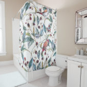 Natuurlijk vogelpatroon: bramen, waterverven, f douchegordijn (In situ)