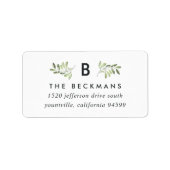 Natuurlijk vreugdevol Monogram retouradres Etiket (Voorkant)