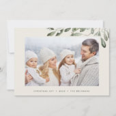 Natuurlijk vrolijk | Elegante enkele foto Feestdagenkaart (Voorkant)