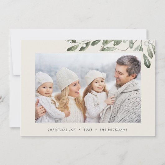 Natuurlijk vrolijk | Elegante enkele foto Feestdagenkaart (Voorkant)