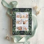 Natuurlijk vrolijke Waterverf Holiday Foto Collage Feestdagenkaart