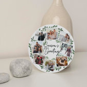 Natuurlijk vrolijke Waterverf Ronde Foto Collage Feestdagenkaart