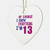 Natuurlijk weet ik alles wat ik 13 ben keramisch ornament (Links)