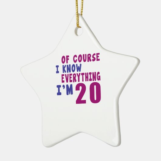 Natuurlijk weet ik alles wat ik 20 ben keramisch ornament