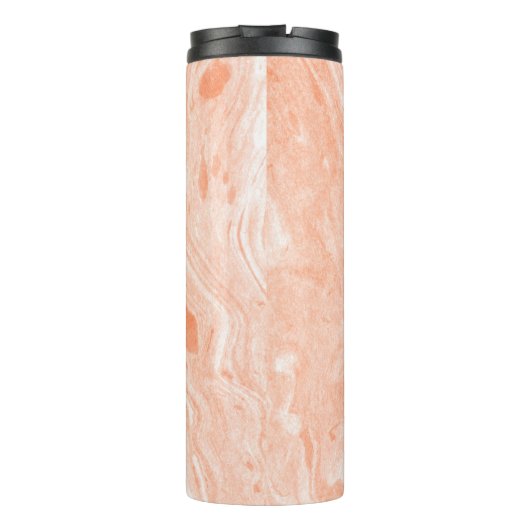 Natuurlijk wit en Sinaasappel gevlekt marmer Thermosbeker (Achterkant)