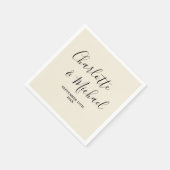 Natuurlijk Witte Script Minimalistische Trouwdag Servet (Hoek)