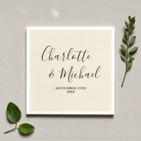 Natuurlijk Witte Script Minimalistische Trouwdag