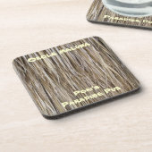 Natuurlijk woloppervlak_palmboom Hair_Hula Skirt Bier Onderzetter (Linkerzijde)