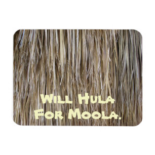 Natuurlijk woloppervlak_palmboom Hair_Hula Skirt Magneet