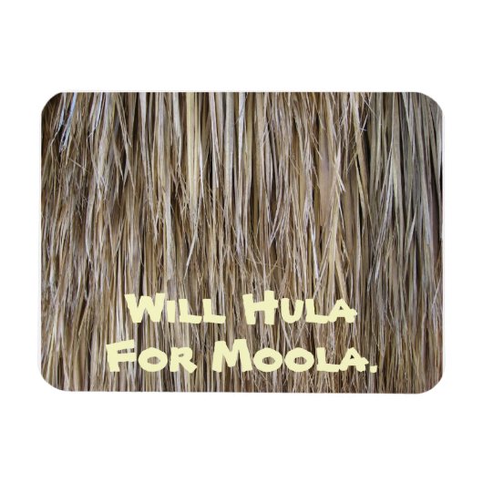 Natuurlijk woloppervlak_palmboom Hair_Hula Skirt Magneet (Horizontaal)