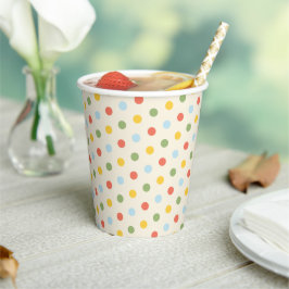Natuurlijk Wonder Polka Dot Patroon Papieren Bekers