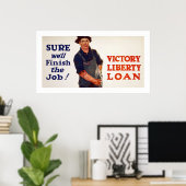 Natuurlijk zullen we de baan afmaken! (wit) poster (Thuiskantoor)