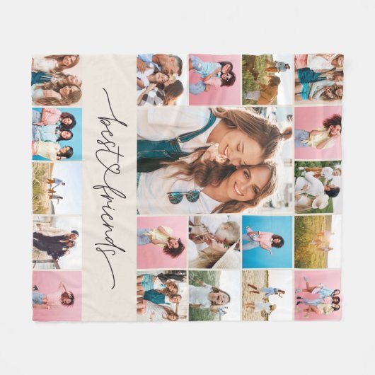 Natuurlijke 20 foto modern minimaal script eenvoud fleece deken (Voorkant (Horizontaal))