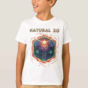 Natuurlijke 20 Vlammende D20 Dobbelstenen Episch T-shirt