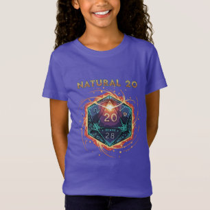 Natuurlijke 20 Vlammende D20 Dobbelstenen Episch T-shirt