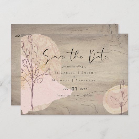 Natuurlijke aarde rustieke bos bladeren briefkaart (Voorkant / Achterkant)